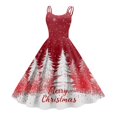 Womens Christmas Dresses 2024 Spaghetti Strap Dresses Christmas Tree