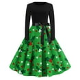 Womens Christmas Dresses 2024 Xmas Snowflake Print 1950s Vintage Dress