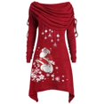 thumbnail image 1 of Womens Christmas Dresses Party Fancy Plus Size Long Sleeve Santa Print Tunic Dress Xmas Midi Holiday Swing Dresses, X01 Red, Size XXL, 1 of 4