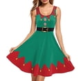 thumbnail image 1 of Womens Christmas Elf Dress Sleeveless Green Christmas Dress A-line Dresses Christmas Party Outfit Women Christmas Dress, 1 of 5