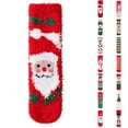 thumbnail image 1 of Womens Christmas Fuzzy Socks Soft Coral Fleece Holiday Crew Socks Warm Cozy Winter Home Sleeping Socks One Size, 1 of 6