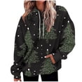 thumbnail image 1 of Womens Christmas Graphic Hoodies Plus Size Hoodies with Pocket Loose Buttoned Long Sleeve Sweatshirt Tops, 1 of 7