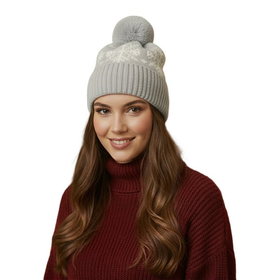 Womens Christmas Hat Beanie Hats for Women Winter Warm Hat for Thick Lined Knitted With Ear Outdoor Ski Trapper Cap