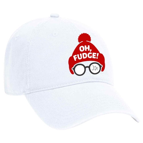 Womens Christmas Hat Oh Fudge Ralphie Christmas Movie Dad Hat Baseball Cap-White