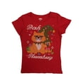 thumbnail image 1 of Womens Christmas Holiday Bah Humbug Grumpy Cat Knit Pattern T-Shirt Medium, 1 of 1