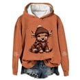 thumbnail image 1 of Womens Christmas Hoodies Oversized Long Sleeve Highland Cattle Print Hooded Sweatshirt Xmas Holiday Casual Fall Pullover Sweater Winter Clothes, 1 of 3