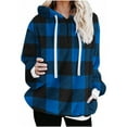thumbnail image 1 of Womens Christmas Hoodies Sherpa Sweatshirts Cute Reindeer Print Pullover Fuzzy Fleece Fluffy Outerwear with Pockets Coat, 1 of 5