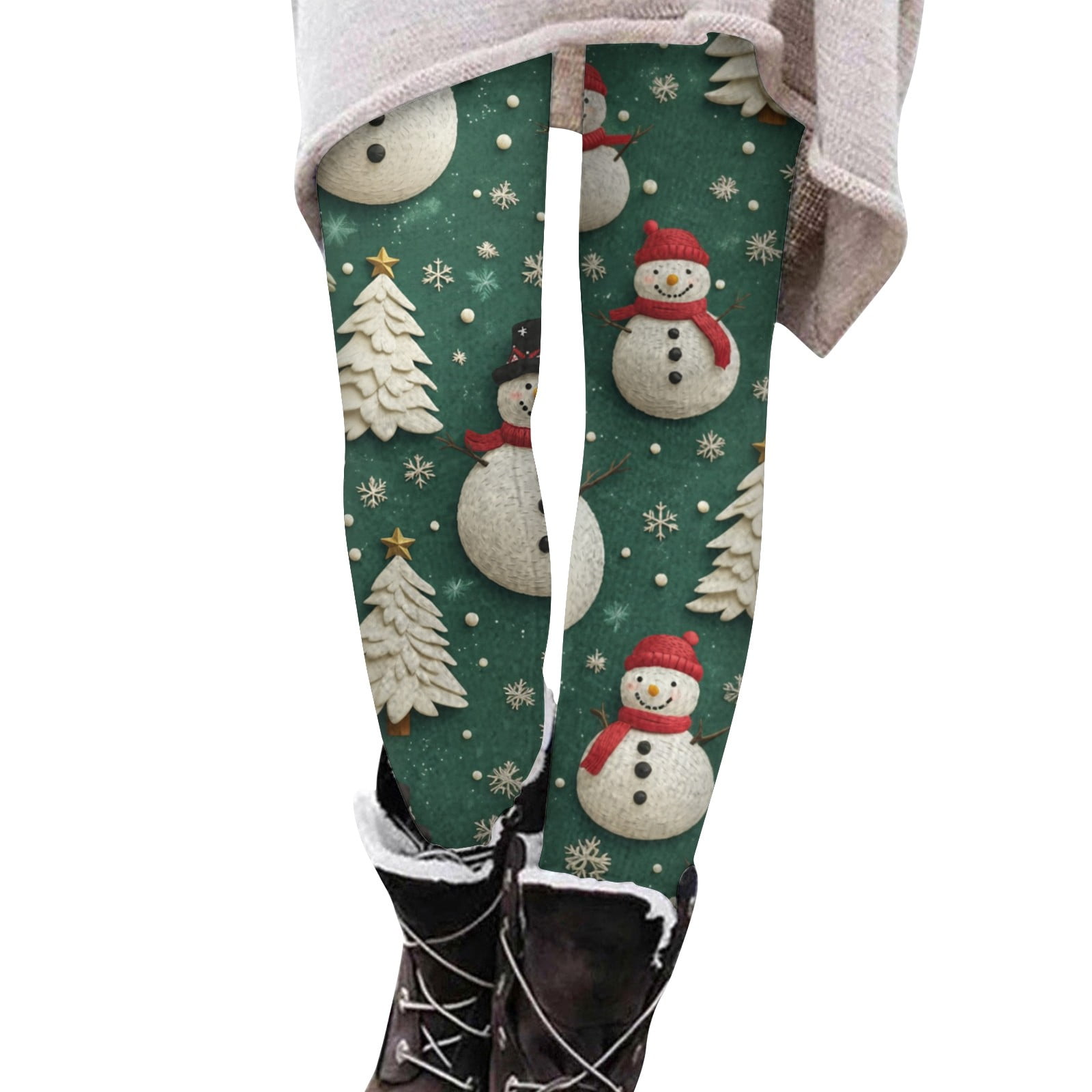 Womens Christmas Leggings Stretch Butt Lifting Tight Pants Xmas