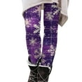 Womens Christmas Leggings Xmas Snowflake Print Yoga Pants Stretch Butt