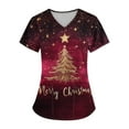 Womens Christmas Nurse Uniforms Christmas Trees Graphic Xmas Shirts