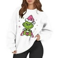 thumbnail image 1 of Womens Christmas Oversized Sweatshirt Long Sleeve Funny Cute Xmas Crewneck Pullover 2-White S 1, 1 of 5