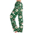 thumbnail image 1 of Womens Christmas Pajamas Cute Print Wide Leg Pj Pants Christmas Elastic Waist Drawstring Casual Cozy Soft Sleepwear Pjs, 1 of 4