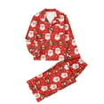 thumbnail image 1 of Womens Christmas Pajamas Long Sleeve Button-Up Christmas Tops 2Pc Xmas Pj Sets Holiday Comfy Winter Lounge Loungewear Comfy Pajama Pants with Pockets, 1 of 5
