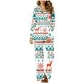 thumbnail image 1 of Womens Christmas Pajamas Sets 2 Piece Matching Sleepwear Button down Shirts Pants Set Holiday Pjs Xmas Pajamas Mint Green, XXL, 1 of 5