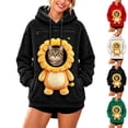 thumbnail image 1 of Womens Christmas Pet Pouch Hoodie Fuzzy Fleece Cat Dog Carrier Sweatshirt Xmas Puppy Carriers Plush Sherpa Hoodies Sweatshirts Novelty Funny Hooded Pullover, 1 of 6