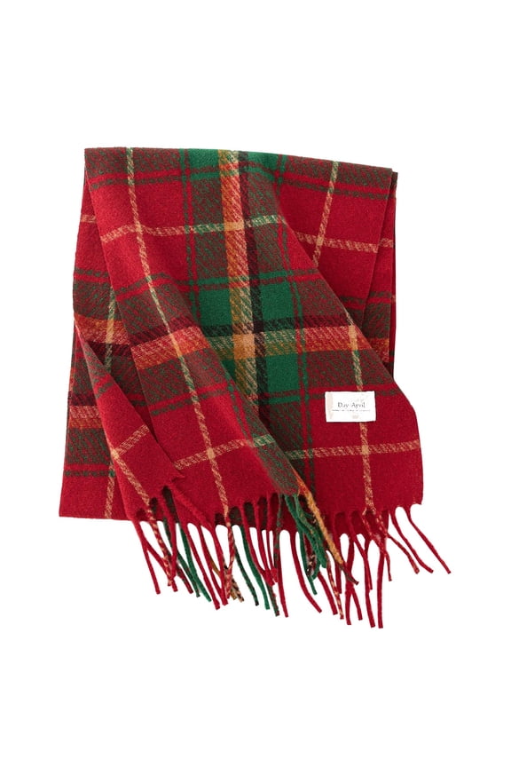 Womens Christmas Plaid Thick Warm Shawl Scarf