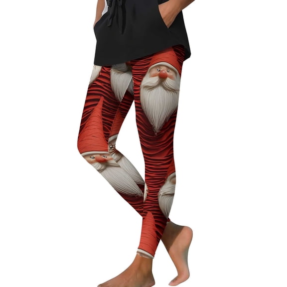 Womens Christmas Print Leggings Tummy Control Hip Lift Sweatpants Athletic-Fit Put On Stretch Sweatpant Comfort Casual Sweat Pants Yoga Leggings Gym Traning Track Joggers Pants