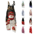 thumbnail image 1 of Womens Christmas Print Sleeveless Overalls, Casual Loose Wide Leg Jumpsuit with Adjustable Shoulder Straps, 1 of 8