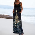 thumbnail image 1 of Womens Christmas Print Wide Leg Jumpsuit Adjustable Strap Sleeveless Overalls with Pockets S, 1 of 7