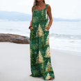 thumbnail image 1 of Womens Christmas Print Wide Leg Jumpsuit Adjustable Strap Sleeveless Overalls with Pockets S, 1 of 7