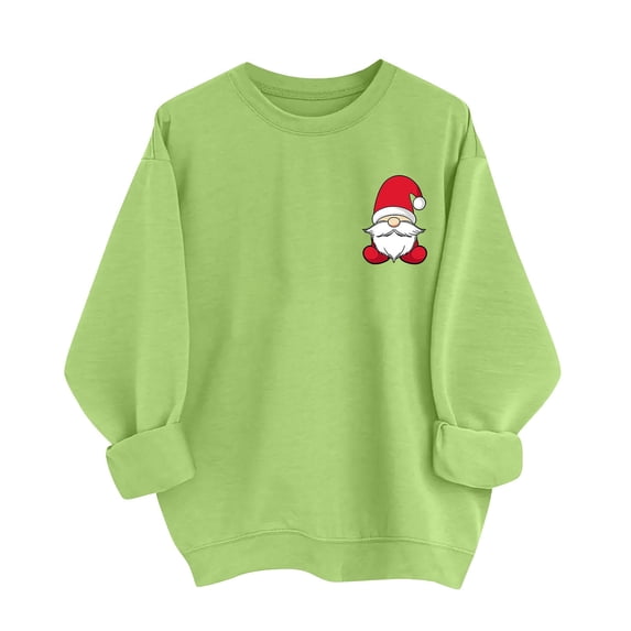 Womens Christmas Pullover Sweatshirts Long Sleeve Fleece Graphic Sweatshirt Crewneck Fall Fashion Tops, S Green