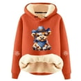 thumbnail image 1 of Womens Christmas Pullover Tops Casual Cow Print Soft Cozy Womens Work Clothing,Orange,2XL, 1 of 3