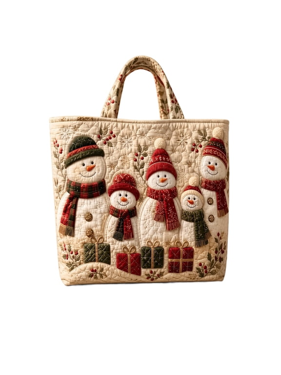 Womens Christmas Tote Bag,Vintage Christmas 2D Printed Large Shopping Handbag,Festive Reusable Shoulder Bag For Work,Shopping,Xmas Party(15.75*13.39*3.94")