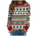 thumbnail image 1 of Womens Christmas Shirts Tops Long Sleeve Print Sweatshirt Casual Pullover Holiday Graphic Tees Blouses, 1 of 6