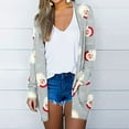 thumbnail image 1 of Womens Christmas Snowflake Cardigan，Women's Christmas Lightweight Cardigan Long Sleeve Open Front Kimono Cardigan with Pocket Xmas Tree Graphic Tops Outerwear, 1 of 6