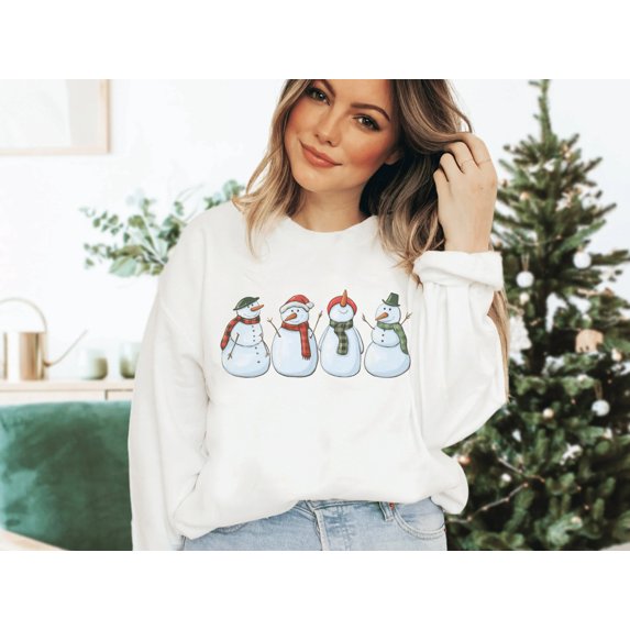 Womens Christmas Snowman Sweatshirt, Snowman Sweater, Christmas Snowman , Winter Sweatshirt, Holiday Sweaters for Women