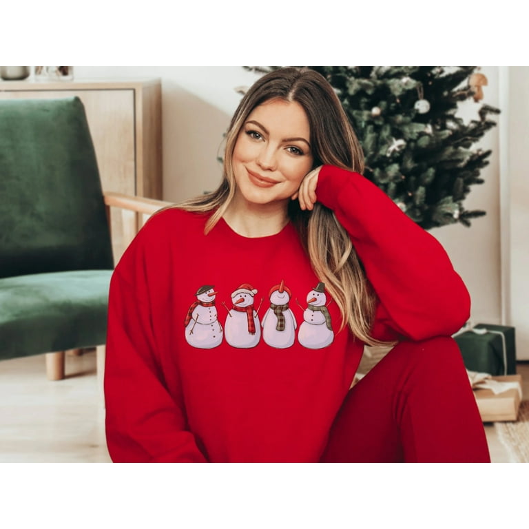 Snowman sweatshirts women's sale