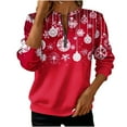 thumbnail image 1 of Womens Christmas Sweatshirt Casual Long Sleeve Zipper Round Neck Loose Xmas Graphic Holiday Fall Winter Tops (XL, Multicolor), 1 of 5
