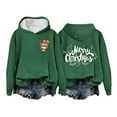 thumbnail image 1 of Womens Christmas Sweatshirt Christmas Hoody Long Sleeve Printed Fleeced Hooded Tops with Hood Cute Fall Clothes Women Hoodies Dark Green M, 1 of 4