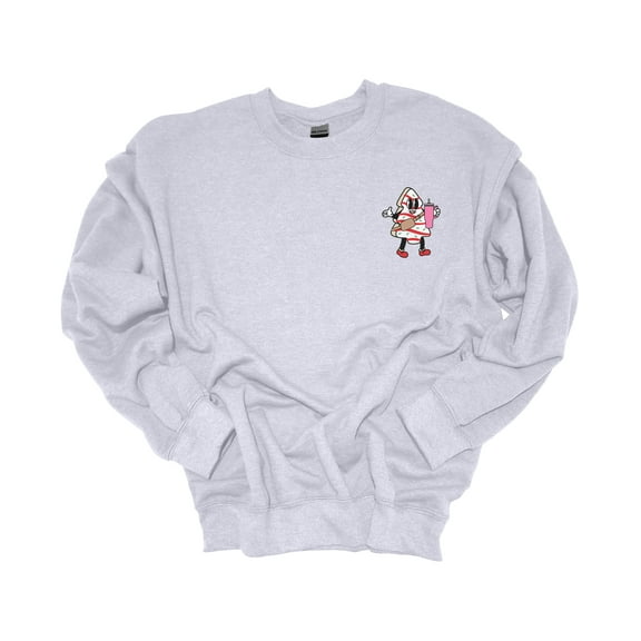 Womens Christmas Sweatshirt Christmas Tree Cake With Tumbler Crest Festive Holiday Crewneck Sweatshirt-Ash Grey-xl
