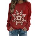 thumbnail image 1 of Womens Christmas Sweatshirt Fashion Xmas Drop Shoulder Long Sleeve Loose Pullover Tops Round Neck Loose Sweat, 1 of 5