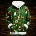 thumbnail image 1 of Womens Christmas Sweatshirt Hooded Hoody Cozy Pullover Casual Loose Fit Long Sleeve Soft Warm Winter Tops Oversized Hoodies for Women Green S, 1 of 4