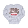 thumbnail image 1 of Womens Christmas Sweatshirt Leopard Jesus is the Reason for the Season Festive Holiday Crewneck Sweatshirt-Ash Grey-5xl, 1 of 4