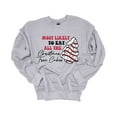 thumbnail image 1 of Womens Christmas Sweatshirt Most Likely To Eat All The Christmas Tree Cakes Crewneck Sweatshirt-Sports Grey-small, 1 of 1