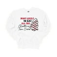 thumbnail image 1 of Womens Christmas Sweatshirt Most Likely To Eat All The Christmas Tree Cakes Crewneck Sweatshirt-White-large, 1 of 1