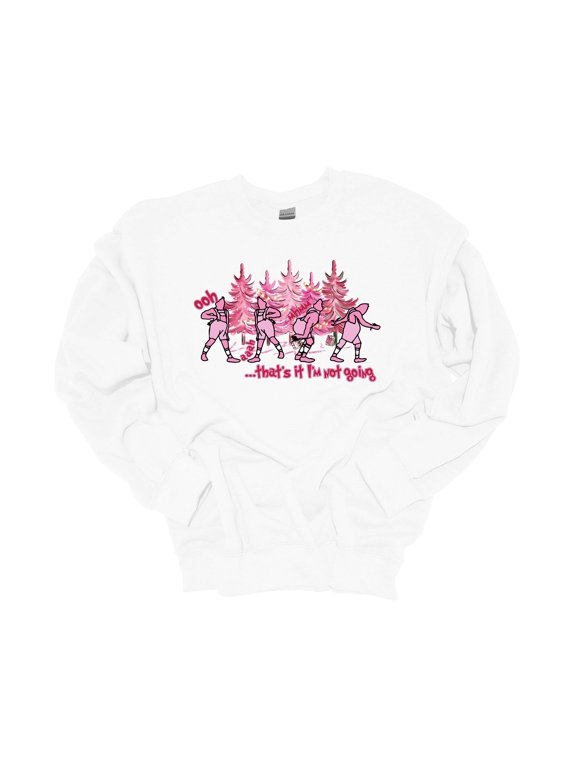 Womens Christmas Sweatshirt Pink Thats It I'm Not Going Christmas Movie Classic Festive Holiday Crewneck Sweatshirt-White-small