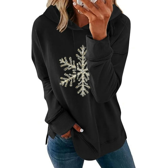 Womens Christmas Sweatshirt Trendy Hoodies For Women 2025 Cute Plain Colored SweatshirtsCrewneck Sweatshirts PlainBasic Long Sleeve Tops Fall Outfits for Women 2025