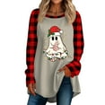 Womens Christmas Sweatshirt Xmas Light Bow Graphic Pullover Tops Long