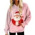 thumbnail image 1 of Womens Christmas Sweatshirts Flannel Fuzzy Hoodie for Women Oversized Fit Pocketed Long Sleeve Soft Sweaters (2XL, Xmas-Pink #A), 1 of 7