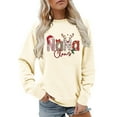 thumbnail image 1 of Womens Christmas Sweatshirts Grandma Xmas Nana Claus Print Long Sleeve Crewneck Shirts Holiday Party Casual Trendy Pullover Tops, 1 of 4