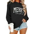thumbnail image 1 of Womens Christmas Sweatshirts Lightweight Crewneck Ugly Sweaters Long Sleeve Loose Xmas Holiday Pullover Tops (XL, Black C), 1 of 6