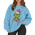 thumbnail image 1 of Womens Christmas Sweatshirts Long Sleeve Funny Cute Xmas Crewneck Pullover 1-Blue M 1, 1 of 5