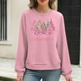 thumbnail image 1 of Womens Christmas Sweatshirts Loose Waffle Crewneck Long Sleeve Shirts Christmas Tree Printed Sweaters Casual Fashion Xmas Holiday Party Pullover Tops, 1 of 6