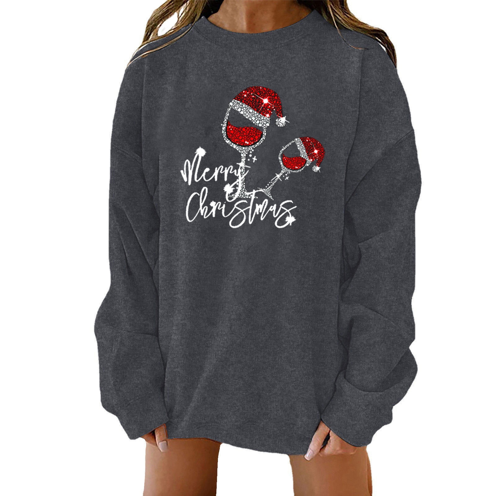 Funny Christmas Shirts for Women Sleeve Sweatshirt plus Size 3x Shirts for  Women Casual Fall Tee plus Size (Black, XL) at  Women's Clothing store