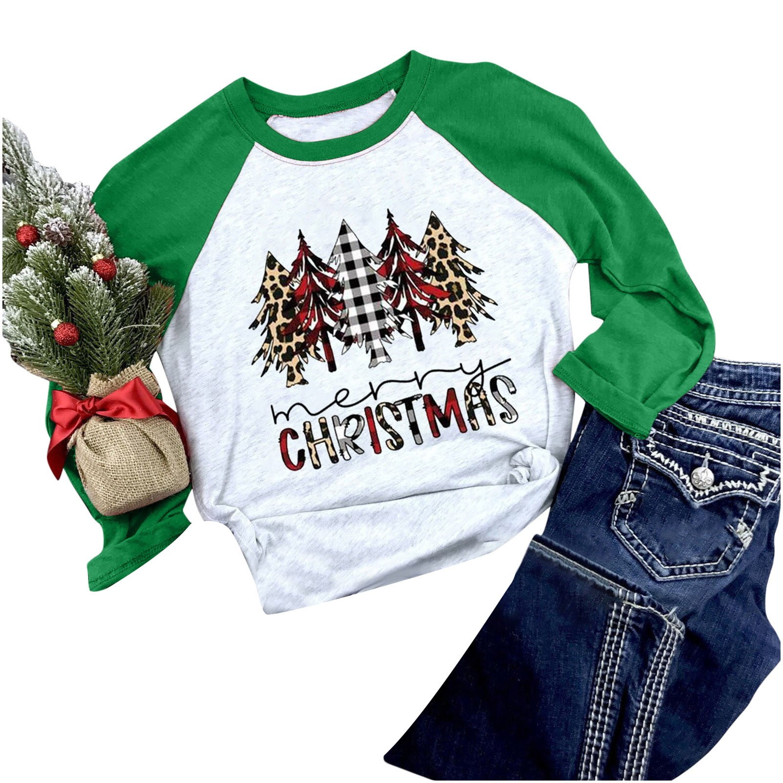 Womens Christmas Tops Long Sleeve Women's Christmas Shirt Holiday