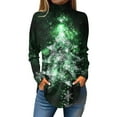 Womens Christmas Tops Long Sleeve Xmas Tree Graphic Tshirts Merry and